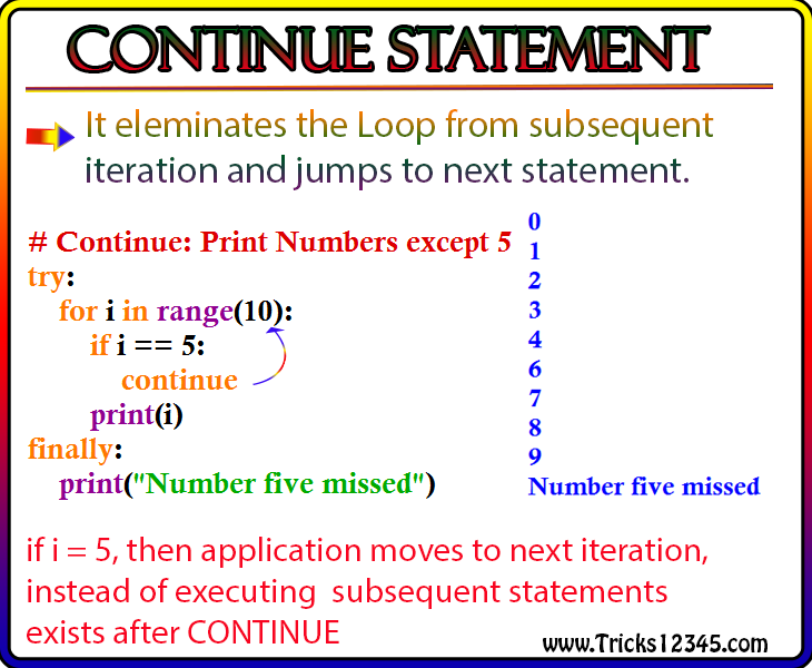 php for loop continue vs break
